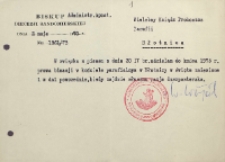 W związku z pismem z dnia 30 IV br. udzielam do końca 1975 r. prawa binacji […]