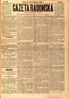 Gazeta Radomska, 1889, R. 6, nr 96
