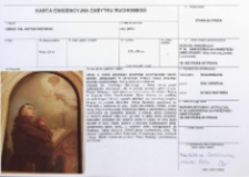 Karta ewidencyjna zabytku ruchomego. Obraz-Św. Antoni Padewski