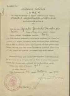 Adm. Rdo. Dno. Ignatio Jaworski Parocho par. Lisów […]