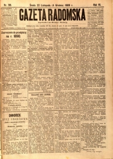 Gazeta Radomska, 1889, R. 6, nr 98