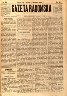 Gazeta Radomska, 1889, R. 6, nr 99