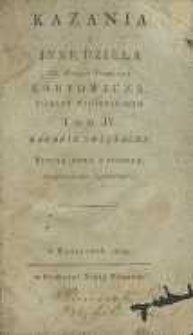 Kazania i inne dzieła Michała Franciszka Karpowicza T. 4, Kazania swiętalne