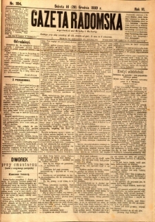 Gazeta Radomska, 1889, R. 6, nr 104
