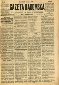 Gazeta Radomska, 1890, R. 7, nr 5