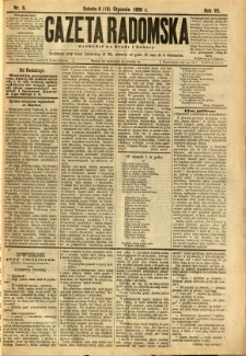 Gazeta Radomska, 1890, R. 7, nr 6