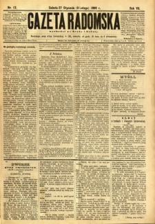 Gazeta Radomska, 1890, R. 7, nr 12