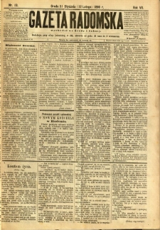 Gazeta Radomska, 1890, R. 7, nr 13