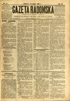 Gazeta Radomska, 1890, R. 7, nr 14