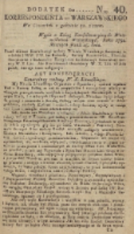 Korrespondent Warszawski, 1792, nr 40, dod