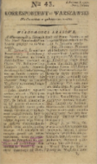 Korrespondent Warszawski, 1792, nr 43