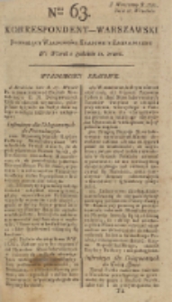 Korrespondent Warszawski, 1792, nr 63