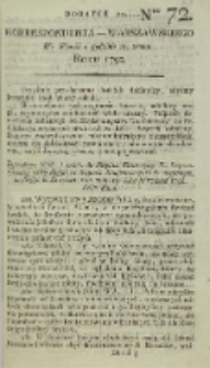 Korrespondent Warszawski, 1792, nr 72, dod