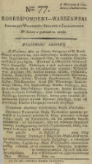 Korrespondent Warszawski, 1792, nr 77