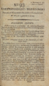 Korrespondent Warszawski, 1792, nr 93
