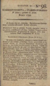 Korrespondent Warszawski, 1792, nr 98, dod
