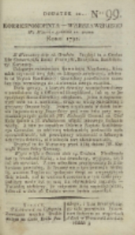 Korrespondent Warszawski, 1792, nr 99, dod