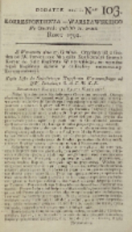 Korrespondent Warszawski, 1792, nr 103, dod