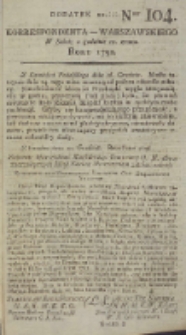 Korrespondent Warszawski, 1792, nr 104, dod