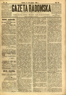 Gazeta Radomska, 1890, R. 7, nr 16