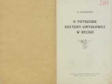 O potrzebie kultury umysłowej w religii