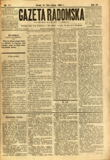 Gazeta Radomska, 1890, R. 7, nr 17