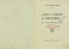 &bdquo;Leci liście z drzewa...&rdquo;|: pięć strof krwawej pieśni
