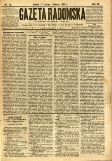 Gazeta Radomska, 1890, R. 7, nr 18