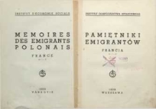 Pamiętniki emigrantów : Francja : nr 1-37