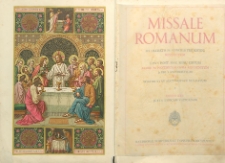 Missale Romanum ex decreto ss. concilii tridentini restituum s. Pii V pont. max. jussu editum aliorum pontificum cura recognitum a pio x reformatum et benedicti XV autoritate vulgatum