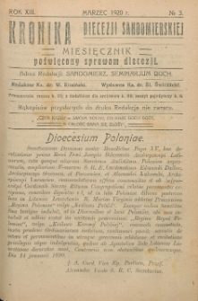 Kronika Diecezji Sandomierskiej, 1920, R. 13, nr 3