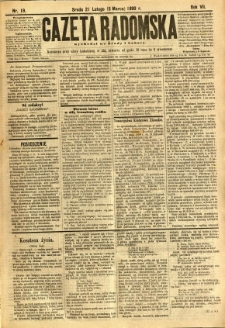 Gazeta Radomska, 1890, R. 7, nr 19