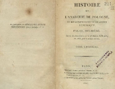 Histoire de l'anarchie de Pologne, et du démembrement de cette République par Cl. Rulhière, suivie des Anecdotes sur la révolution de Russie, en 1762, par le même auteur T. 3