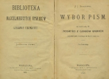 Wybór pism. Oddział 5. Powieści z czasów saskich