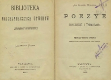 Poezye oryginalne i tłomaczone
