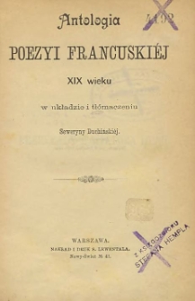 Antologia poezyi francuskiej XIX wieku