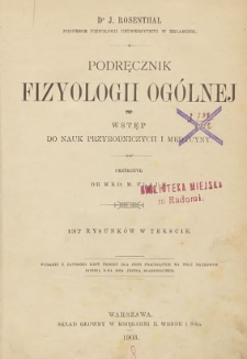 Podręcznik fizyologii ogólnej