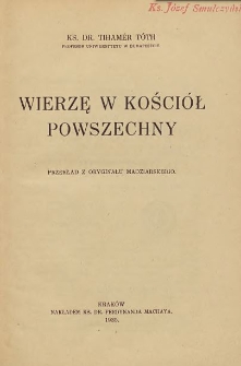 Wierzę w kościół powszechny