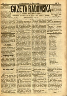 Gazeta Radomska, 1890, R. 7, nr 21