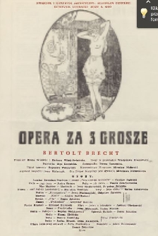 &bdquo;Opera za 3 grosze&rdquo; Bertolt Brecht ; przekład Bruno Winawer / Państwowy Teatr im. Stefana Żeromskiego Kielce - Radom