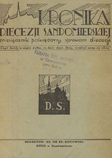 Kronika Diecezji Sandomierskiej, 1953, R. 46, nr 1