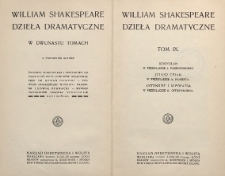 Koryolan ; Juliusz Cezar ; Antoniusz i Kleopatra