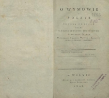 O wymowie i poezyi
