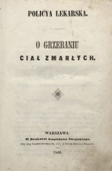 O grzebaniu ciał zmarłych