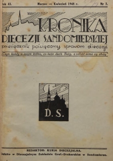 Kronika Diecezji Sandomierskiej, 1948, R. 41, nr 2