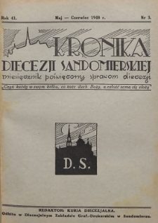 Kronika Diecezji Sandomierskiej, 1948, R. 41, nr 3