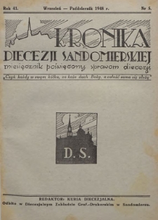 Kronika Diecezji Sandomierskiej, 1948, R. 41, nr 5