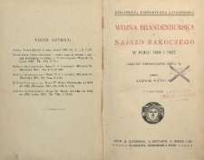 Wojna Branderburska i Najazd Rakoczego w roku 1656 i 1657