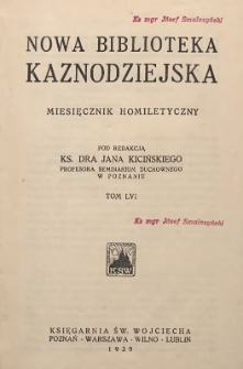 Nowa Biblioteka Kaznodziejska : miesięcznik homiletyczny, 1939, T. 56