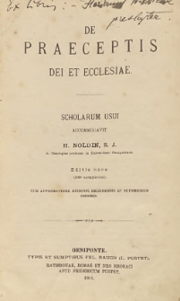 De praeceptis Dei et ecclesiae : scholarum usui